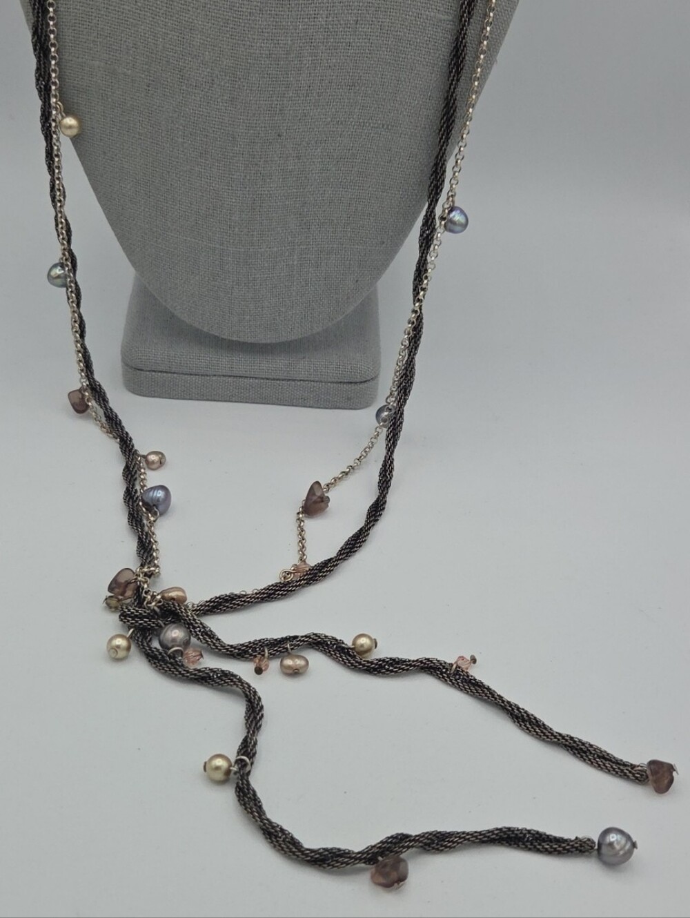 5 for $25! Coldwater Creek Multi-Strand Pearl Charm Long Necklace